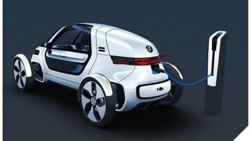Dit is Nils. Nils is een eenpersoons concept car van Volkswagen, geschikt voor het stadsverkeer van de toekomst. En dus niet alleen heel compact, maar ook elektrisch aangedreven.