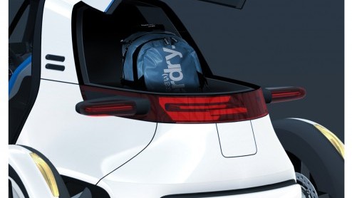 Dit is Nils. Nils is een eenpersoons concept car van Volkswagen, geschikt voor het stadsverkeer van de toekomst. En dus niet alleen heel compact, maar ook elektrisch aangedreven.