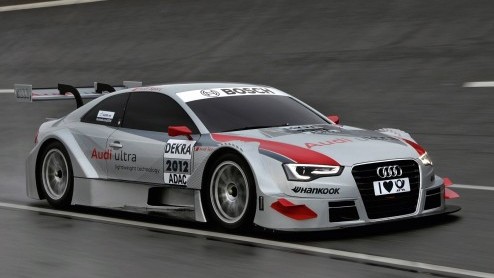 Dit is de Audi A5 DTM waarmee Audi vanaf 2012 deelneemt in de Deutsche Tourenwagen Masters. Bij het ontwerp van de auto - met 4.2 V8 - hadden drie eisen topprioriteit: veiligheid, kostenbesparing en e