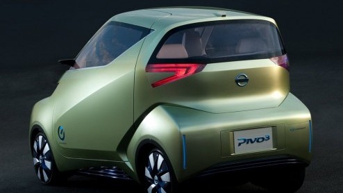 Nissan geeft de Pivo een vervolg op de aanstaande Tokyo Motor Show. Daar debuteert de Pivo 3. Nog altijd is-ie heel compact, met plaats voor drie personen.