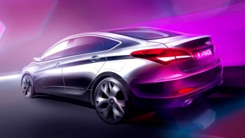 Hyundai opent dit jaar de aanval op de de middenklasse met de nieuwe i40. De stationwagon is al onthuld en arriveert in juli. Volgende week wordt de sedan gepresenteerd; en dit is de eerste schets.