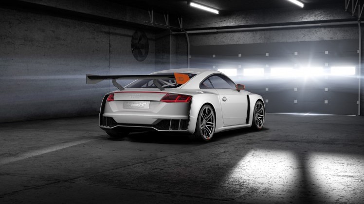 Elektrische turbo, 48V en koolstofvezel voor Audi TT clubsport turbo technology concept car met 2.5 TFSI 600 pk op Wrthersee feestje in Oostenrijk.