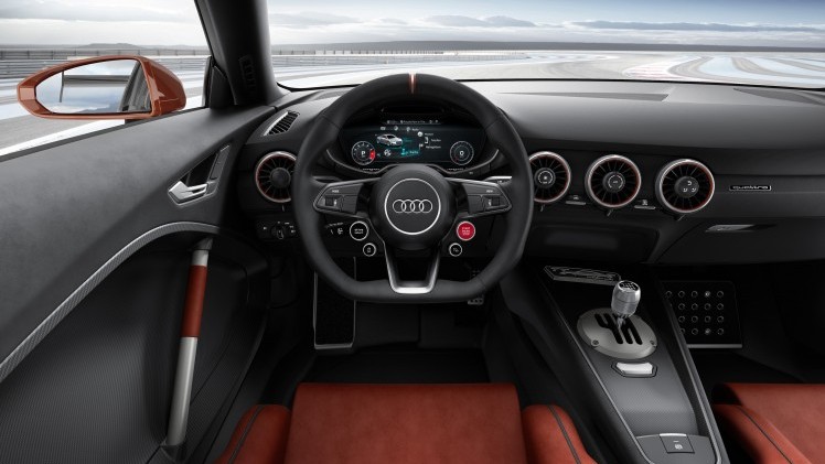 Elektrische turbo, 48V en koolstofvezel voor Audi TT clubsport turbo technology concept car met 2.5 TFSI 600 pk op Wrthersee feestje in Oostenrijk.