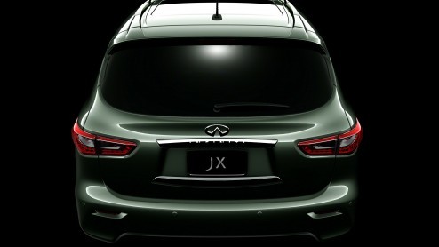 En we puzzelen vrolijk door met de nieuwe Infiniti JX Concept. Vandaag is wederom een fotostukje van het studiemodel vrijgegeven, dat volgende maand wordt onthuld op Pebble Beach. Dit keer is de achte