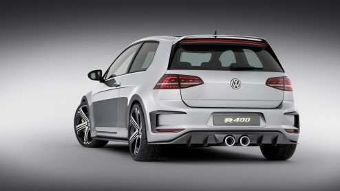 Golf R 400 met 400 pk is door Volkswagen gepresenteerd op de Auto Show in Peking.