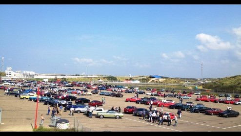 Ford Mustang 50 jaar gevierd op Circuit Park Zandvoort. Tevens debuut nieuwe generatie Mustang.