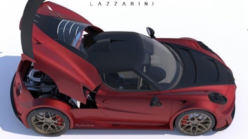 Lazarini Design ontwikkelt Alfa Romeo 4C Definitiva met 739 pk uit een 4.3 liter Ferrari-V8.