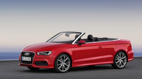 Audi A3 Cabriolet leverbaar vanaf het voorjaar 2014. Prijzen beginnen bij 35.900 euro en er zijn ook uitvoeringen met 20% bijtelling. Aan de top staat natuurlijk de S3 Cabriolet met 300 pk en quatro.