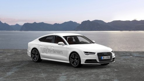De Audi A7 h-tron is een plug-in hybride op waterstof en gaat in productie zodra de infrastructuur en markt daar klaar voor is.