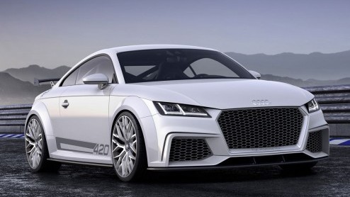 Behalve de productieversie van de gloednieuwe TT toont Audi in Genve ook deze TT Quattro Sport Concept. Een voorproefje van de TT RS? Qua looks misschien wel, maar qua techniek niet.