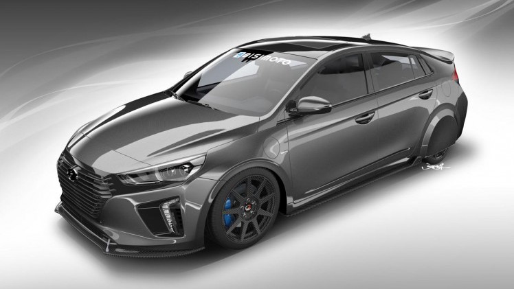 Bisimoto Engineering zet op de SEMA in Las Vegas een op zuinigheid afgestemde Hyundai Ioniq.