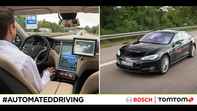 TomTom en Bosch ontwikkelen nauwkeurige kaartdata om de zelfrijdende auto vanaf 2020 veilig autonoom te laten rijden.