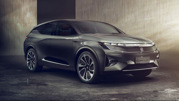 Het Chinese Byron onthult zijn concept van een elektrische SUV op de CES in Las Vegas.