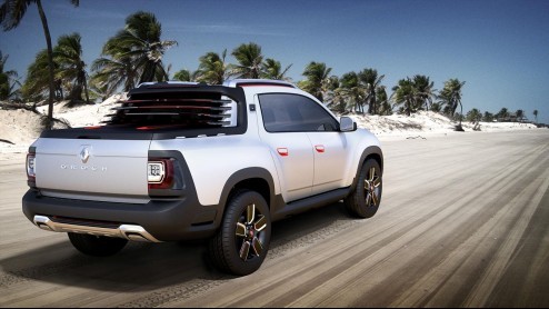 Het Renault Design Center in Latijns-Amerika heeft zich uitgeleefd op de Dacia Duster. Het resultaat is deze Oroch Concept, een pick-up met ruimte voor vijf personen en de nodige bagage.