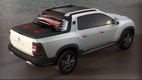 Het Renault Design Center in Latijns-Amerika heeft zich uitgeleefd op de Dacia Duster. Het resultaat is deze Oroch Concept, een pick-up met ruimte voor vijf personen en de nodige bagage.