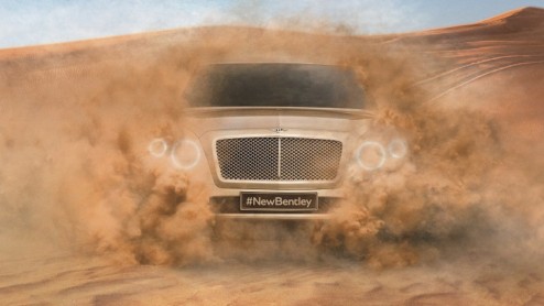 Eerste foto van de Bentley SUV officieel. Introductie vanaf 2016.