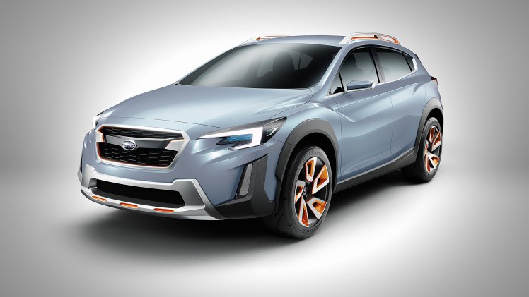 De nieuwe Subaru XV gaat er ongeveer zo uit zien. De Japanners presenteren het studiemodel op de Autosalon van Geneve 2016.