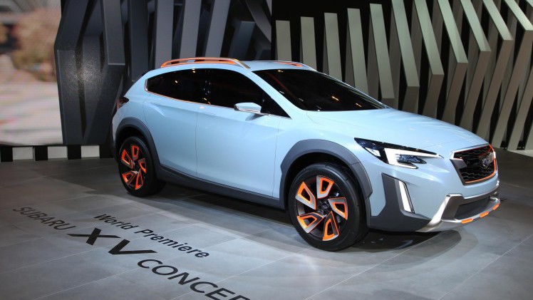 De nieuwe Subaru XV gaat er ongeveer zo uit zien. De Japanners presenteren het studiemodel op de Autosalon van Geneve 2016.