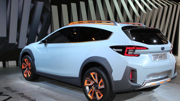 De nieuwe Subaru XV gaat er ongeveer zo uit zien. De Japanners presenteren het studiemodel op de Autosalon van Geneve 2016.