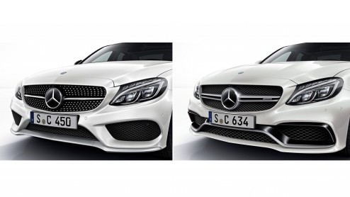 Debuut van AMG Sport modellen op de stand van Mercedes-Benz tijdens de Detroit Auto Show 2015. Eerste blik op C-Klasse Coup en GLE?