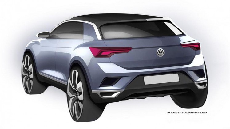 Volkswagen laat vlak voor de onthulling nog even twee designschetsen van de T-Roc zien.