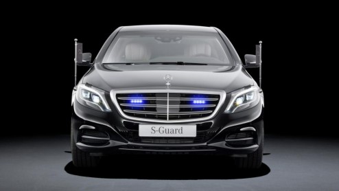 Mercedes S600 Guard is uitgerust met VR9 bepantsering. Daarmee heeft de S-Klasse als enige Mercedes-Benz de maximale pantser.
