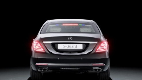 Mercedes S600 Guard is uitgerust met VR9 bepantsering. Daarmee heeft de S-Klasse als enige Mercedes-Benz de maximale pantser.