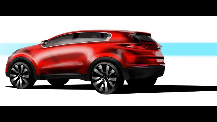 Schets Kia Sportage voorbode van onthulling op IAA Frankfurt 2015.