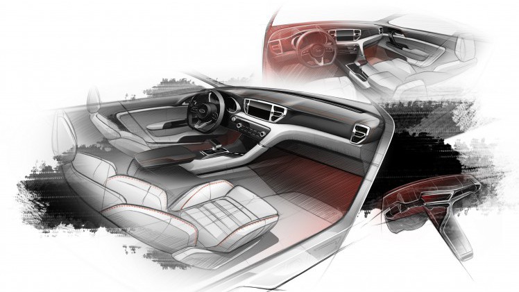 Schets Kia Sportage voorbode van onthulling op IAA Frankfurt 2015.
