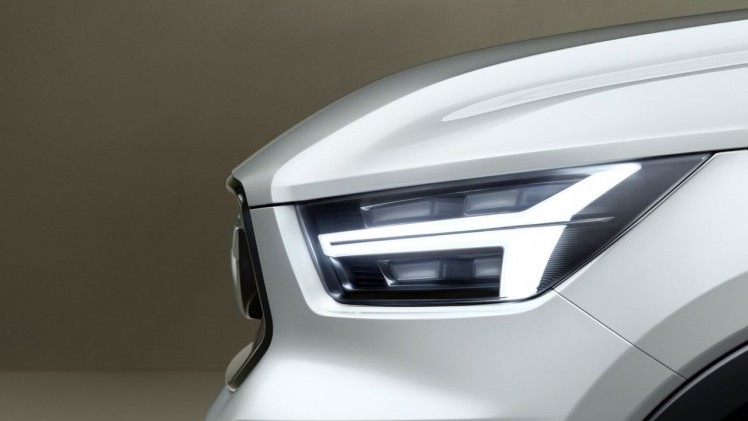 Teaser van nieuwe Volvo XC40, de eerste telg in de nieuwe 40 Serie modellen van Volvo gebaseerd op het CMA-platform.