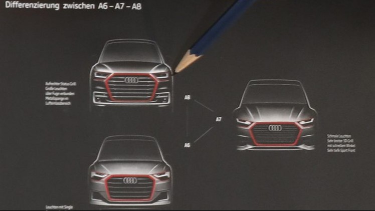 De eerste schimmen van de nieuwe Audi A6, A7 en A8 zijn op het internet beland. De drie lieten hun neus even zien tijdens een interview over het toekomstige Audi-design.