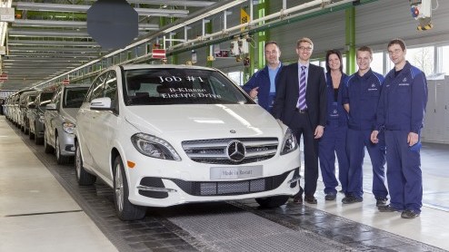 Mercedes-Benz B-Klasse Electric Drive in productie. Elektrische B-Klasse komt eind dit jaar in Europa op de markt.