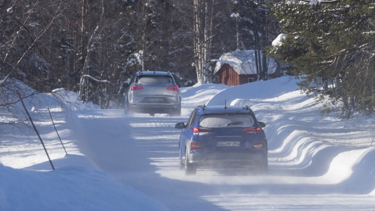 Hyundai testte de nieuwe Kona Electric en Nexo onder extreme winterse omstandigheden.