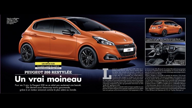 Peugeot 208 facelift met 208 GT komt naar Autosalon Genve 2015.