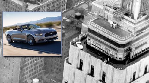 Het observation deck van het Empire State Building krijgt op 16 en 17 april visite van een gloednieuwe Ford Mustang Convertible.