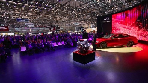 GT-R motor voor Infiniti Q50 Eau Rouge is live gegaan op de Autosalon van Genve.