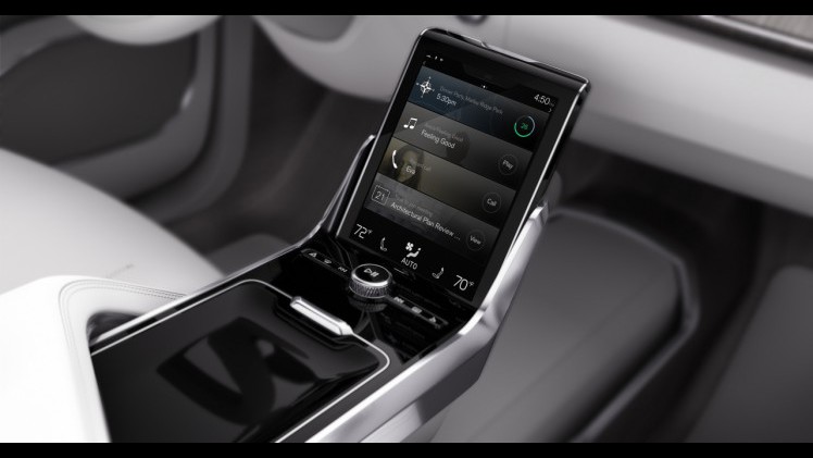 Volvo Concept 26 laat zien hoe het interieur van de zelfrijdende auto zich aanpast aan de rijmodus. De autonoom rijdende auto maakt van een auto-interieur en lounge.