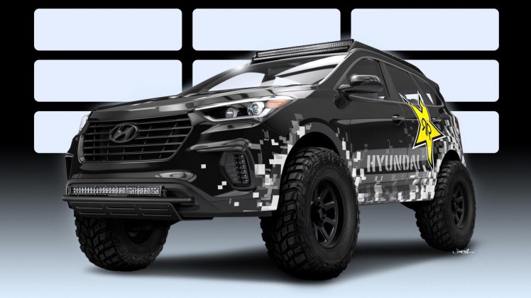 De Hyundai Santa Fe is er nu ook met 1000 pk. Hij krijgt dan ook de naam Santa Fast mee. Het is echter wel een one-off.