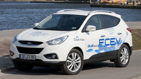 Hyundai ix35 FCEV op waterstof wordt eind augustus in Nederland uitgeleverd.