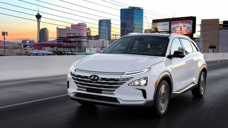 Hyundai onthulde de nieuwe Nexo op waterstof in las Vegas.