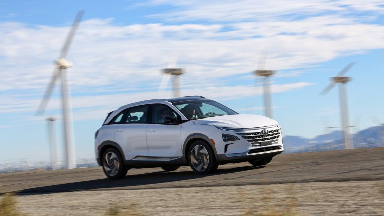 Hyundai onthulde de nieuwe Nexo op waterstof in las Vegas.