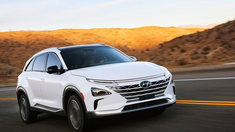 Hyundai onthulde de nieuwe Nexo op waterstof in las Vegas.