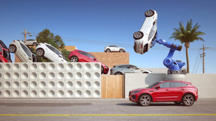 Digitaal kunstenaar Chris Labrooy maakte een aantal bijzondere beelden van de Jaguar E-Pace.