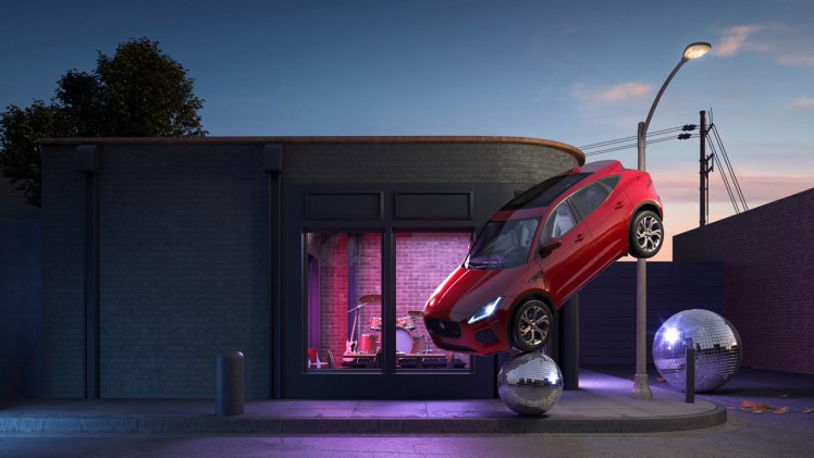 Digitaal kunstenaar Chris Labrooy maakte een aantal bijzondere beelden van de Jaguar E-Pace.
