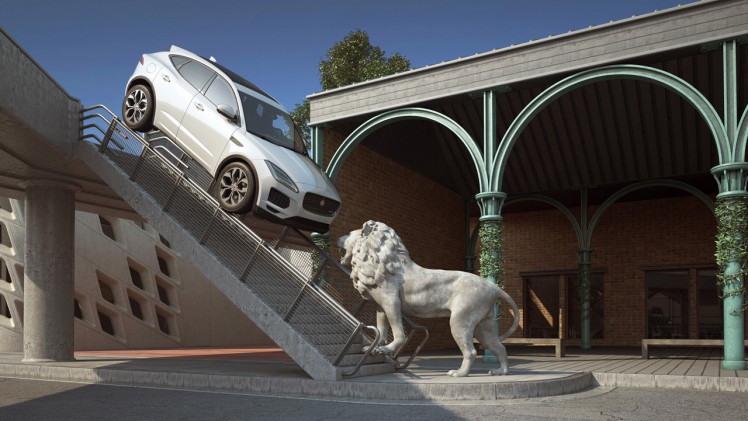 Digitaal kunstenaar Chris Labrooy maakte een aantal bijzondere beelden van de Jaguar E-Pace.