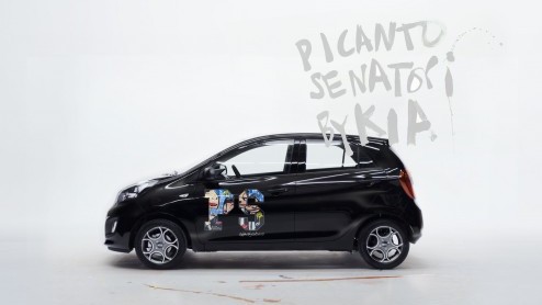 Kia heeft in samenwerking met de Italiaans-Nederlandse kunstenaar Selwyn Senatori de Picanto aangekleed met als resultaat deze SenatoribyKia. De auto is alleen te bestellen.
