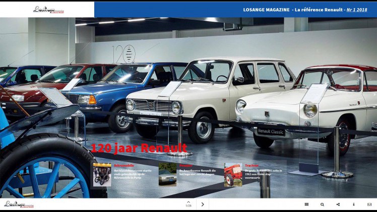 Het Nederlandse tijdschrift over Renault, Losange Magazine, staat inmiddels online in het Nederlands, Frans en Engels.