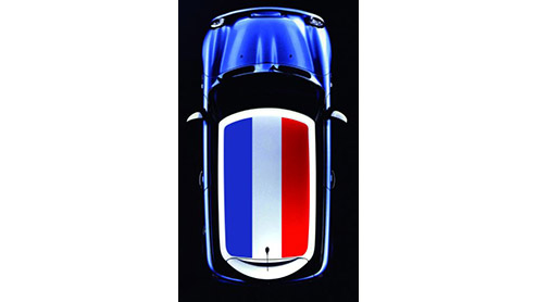 Mini komt met een hele reeks nieuwe dak designs voor de mensen die de Union Jack of de Chequered Flag niet mooi genoeg vonden voor op hun auto. Misschien dat een zebra of een Canadese vlag optie is.