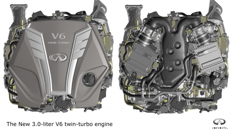 Infiniti vernieuwt de Q50 sedan met een beter onderstel en nieuwe 3.0 VR bi-turbo V6 motor.
