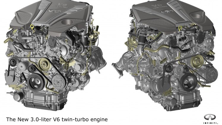 Infiniti vernieuwt de Q50 sedan met een beter onderstel en nieuwe 3.0 VR bi-turbo V6 motor.